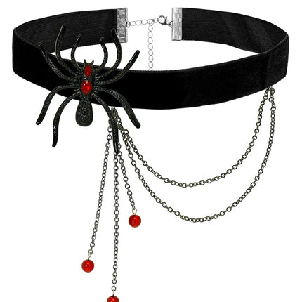 TOUR DE COU ARAIGNÉE AVEC STRASS ROUGE