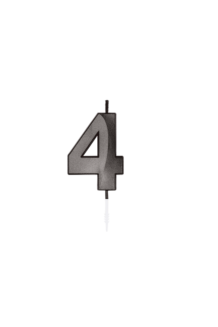 Bougie « 4 ans », noir métallisé, 6 cm