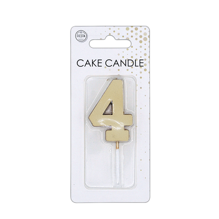 4 bougies dorées métallisées de 4,5 cm
