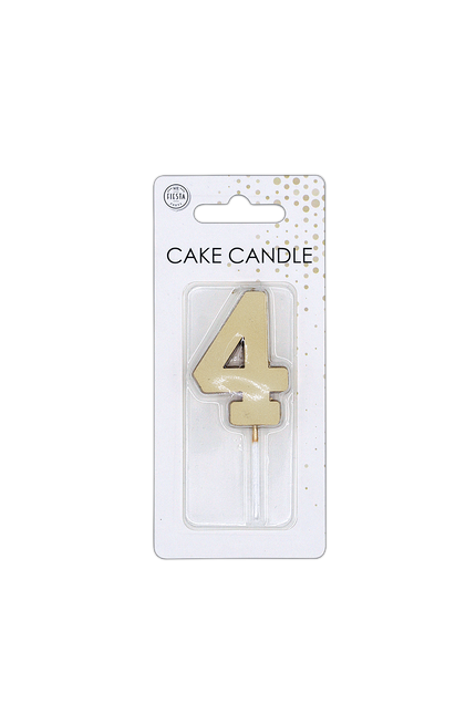 4 bougies dorées métallisées de 4,5 cm