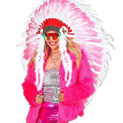 Manteau de fourrure Peluche Dames Rose fluo