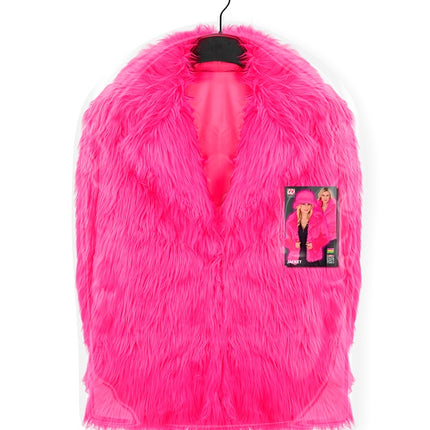 Manteau de fourrure Peluche Dames Rose fluo