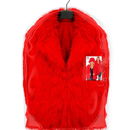 Manteau de fourrure pour dames en peluche rouge