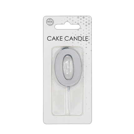 0 Bougie argent métallisé 4,5 cm