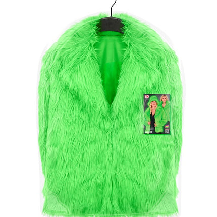 Manteau de fourrure peluche Vert fluo Dames