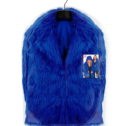 Manteau de Fourrure Peluche Bleu Dames