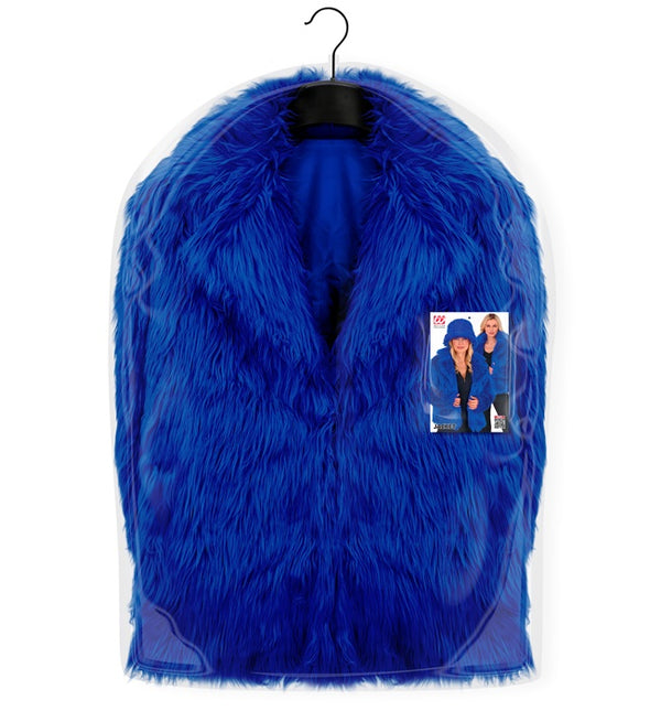 Manteau de Fourrure Peluche Bleu Dames