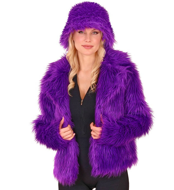Manteau de fourrure en peluche pour femmes