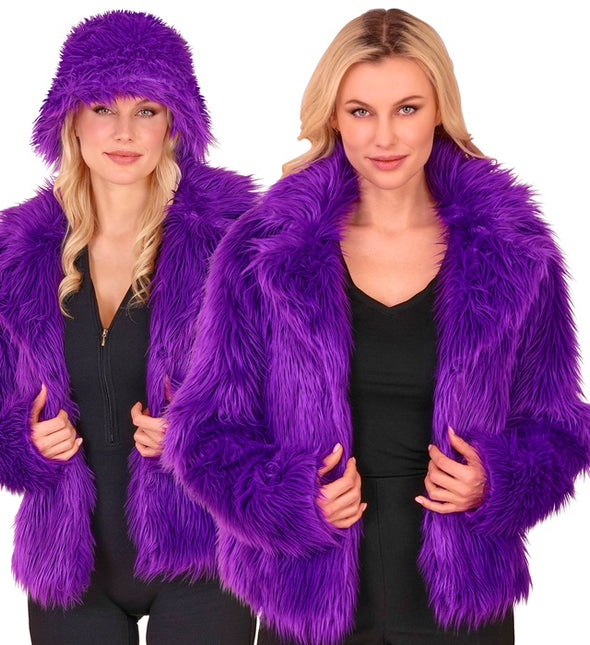 Manteau de fourrure en peluche pour femmes