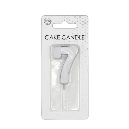 7 Bougie argent métallisé 4,5 cm