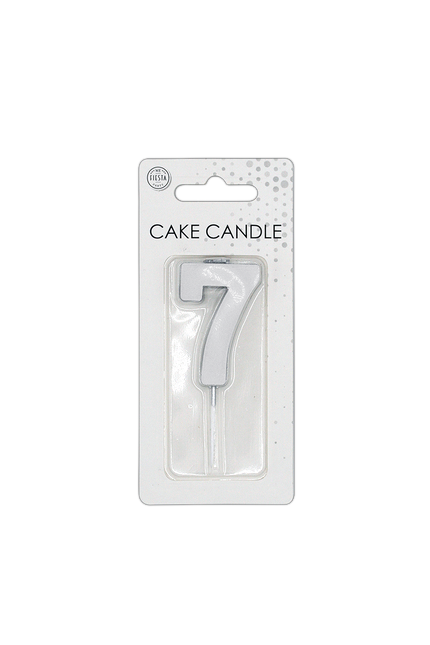 7 Bougie argent métallisé 4,5 cm
