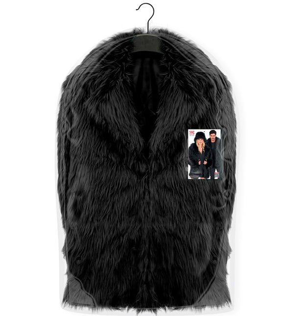 Manteau de fourrure peluche noire