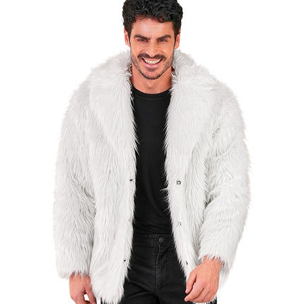 Manteau de fourrure peluche blanche