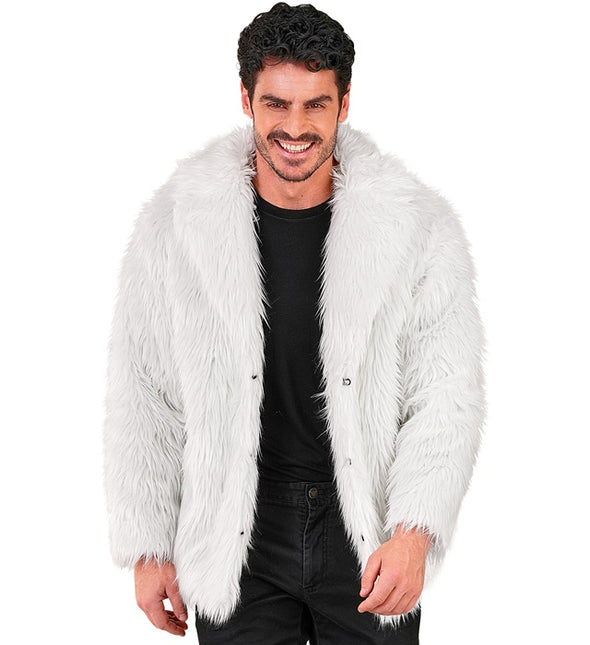 Manteau de fourrure peluche blanche