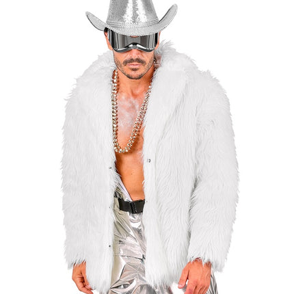 Manteau de fourrure peluche blanche