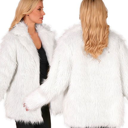 Manteau de fourrure peluche blanche