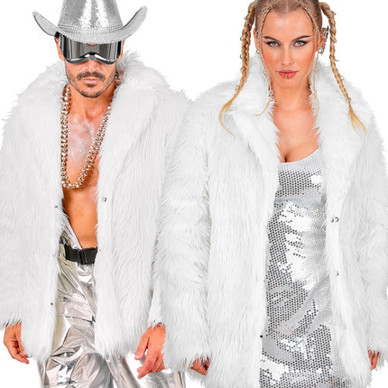 Manteau de fourrure peluche blanche