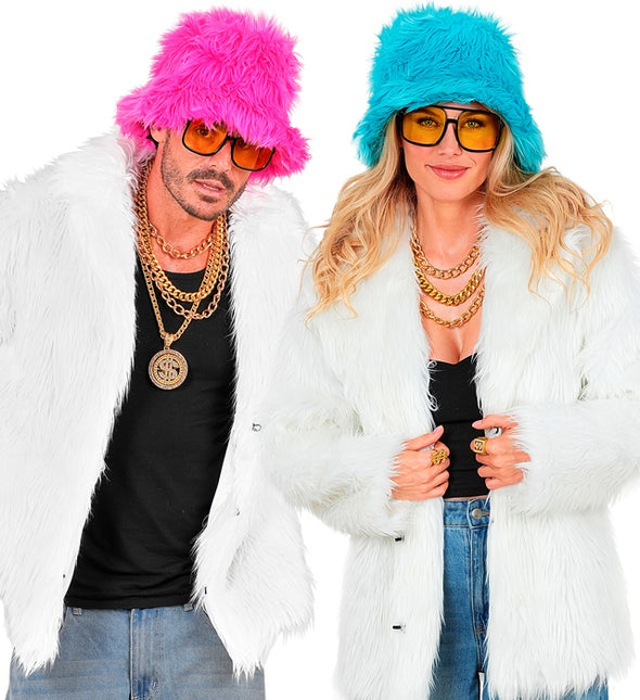 Manteau de fourrure peluche blanche