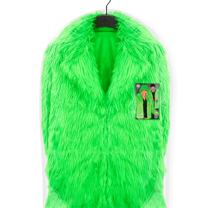 Manteau de fourrure peluche vert fluo