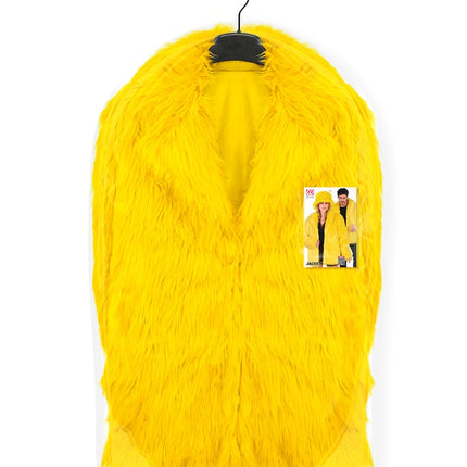 Manteau de fourrure peluche jaune