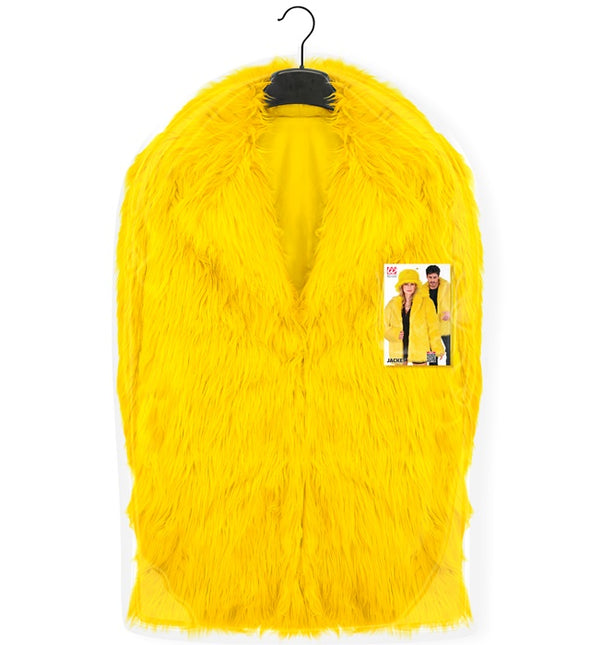 Manteau de fourrure peluche jaune