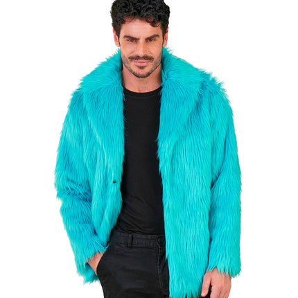 Manteau de fourrure peluche Turquoise
