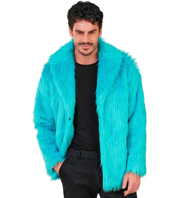 Manteau de fourrure peluche Turquoise
