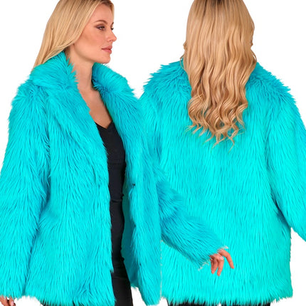 Manteau de fourrure peluche Turquoise
