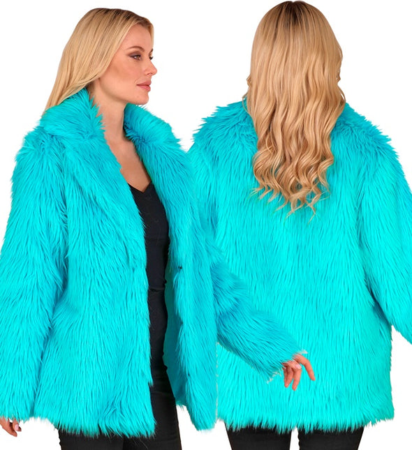 Manteau de fourrure peluche Turquoise