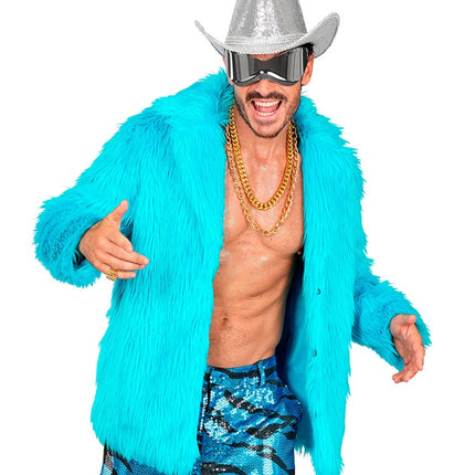 Manteau de fourrure peluche Turquoise