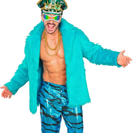 Manteau de fourrure peluche Turquoise