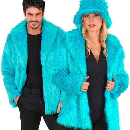 Manteau de fourrure peluche Turquoise