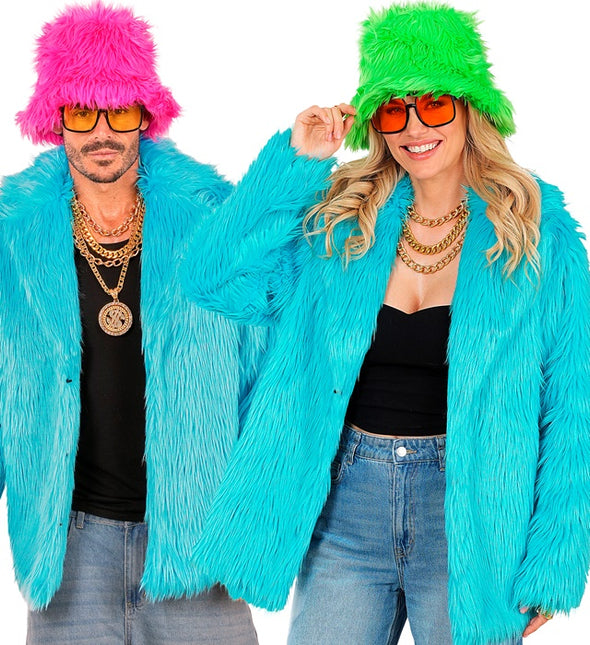 Manteau de fourrure peluche Turquoise