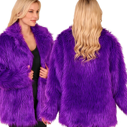 Manteau de fourrure peluche violet