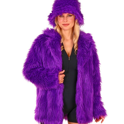 Manteau de fourrure peluche violet