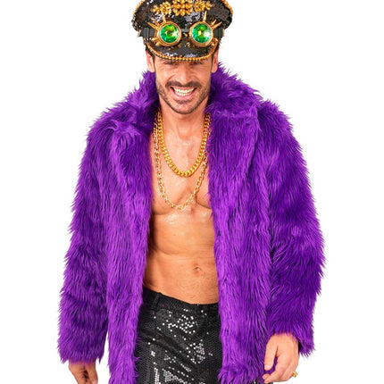 Manteau de fourrure peluche violet