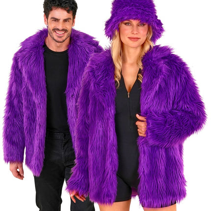 Manteau de fourrure peluche violet