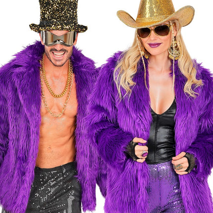 Manteau de fourrure peluche violet