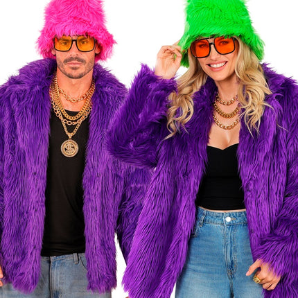 Manteau de fourrure peluche violet