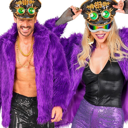 Manteau de fourrure peluche violet