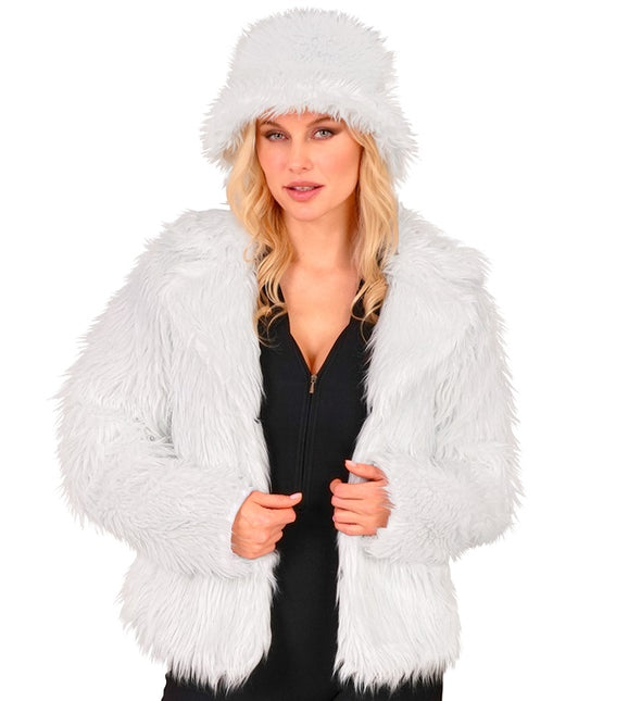 Manteau de fourrure pour femmes Plush White