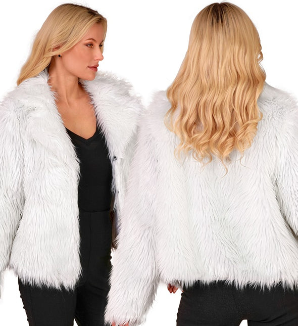 Manteau de fourrure pour femmes Plush White