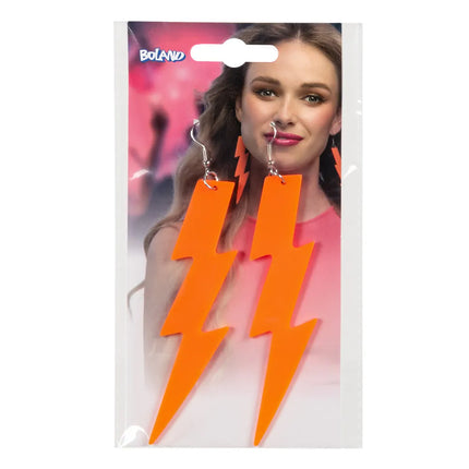 Paire de boucles d'oreilles Flash orange fluo UV