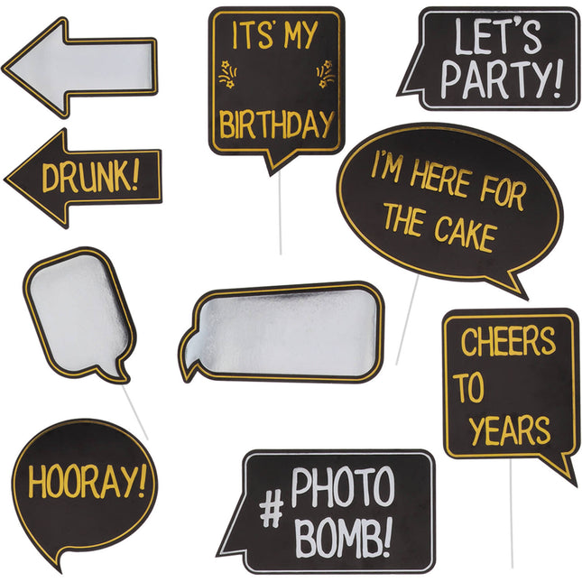 Accessoires pour Photobooth d'anniversaire 10pcs