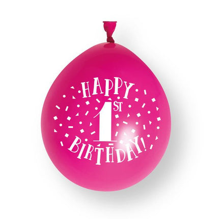 10st Happy 1st Birthday 23 Latex Ballonnen van Unique koop je bij Partywinkel