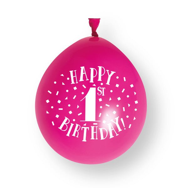 10st Happy 1st Birthday 23 Latex Ballonnen van Unique koop je bij Partywinkel