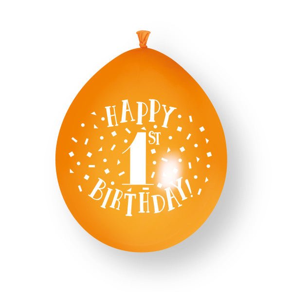 10st Happy 1st Birthday 23 Latex Ballonnen van Unique koop je bij Partywinkel