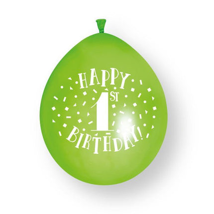 10st Happy 1st Birthday 23 Latex Ballonnen van Unique koop je bij Partywinkel