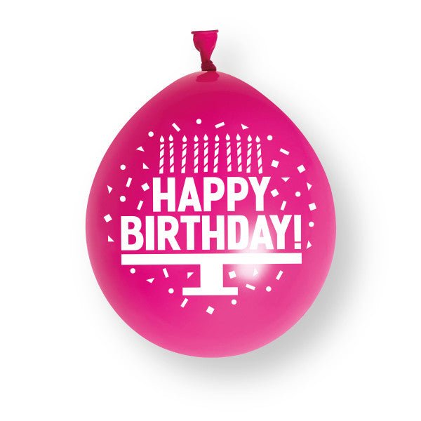10st Happy Birthday 9" Latex Ballonnen van Unique koop je bij Partywinkel
