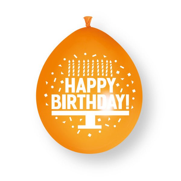10st Happy Birthday 9" Latex Ballonnen van Unique koop je bij Partywinkel